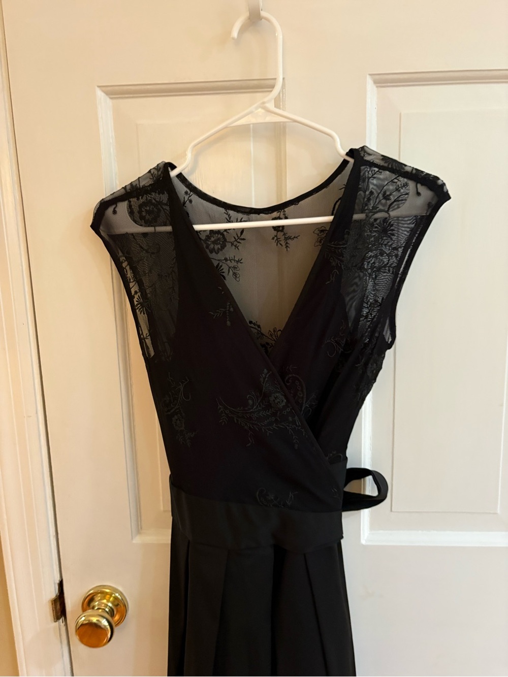 Ralph Lauren Black Lace-Detail Midi Dress